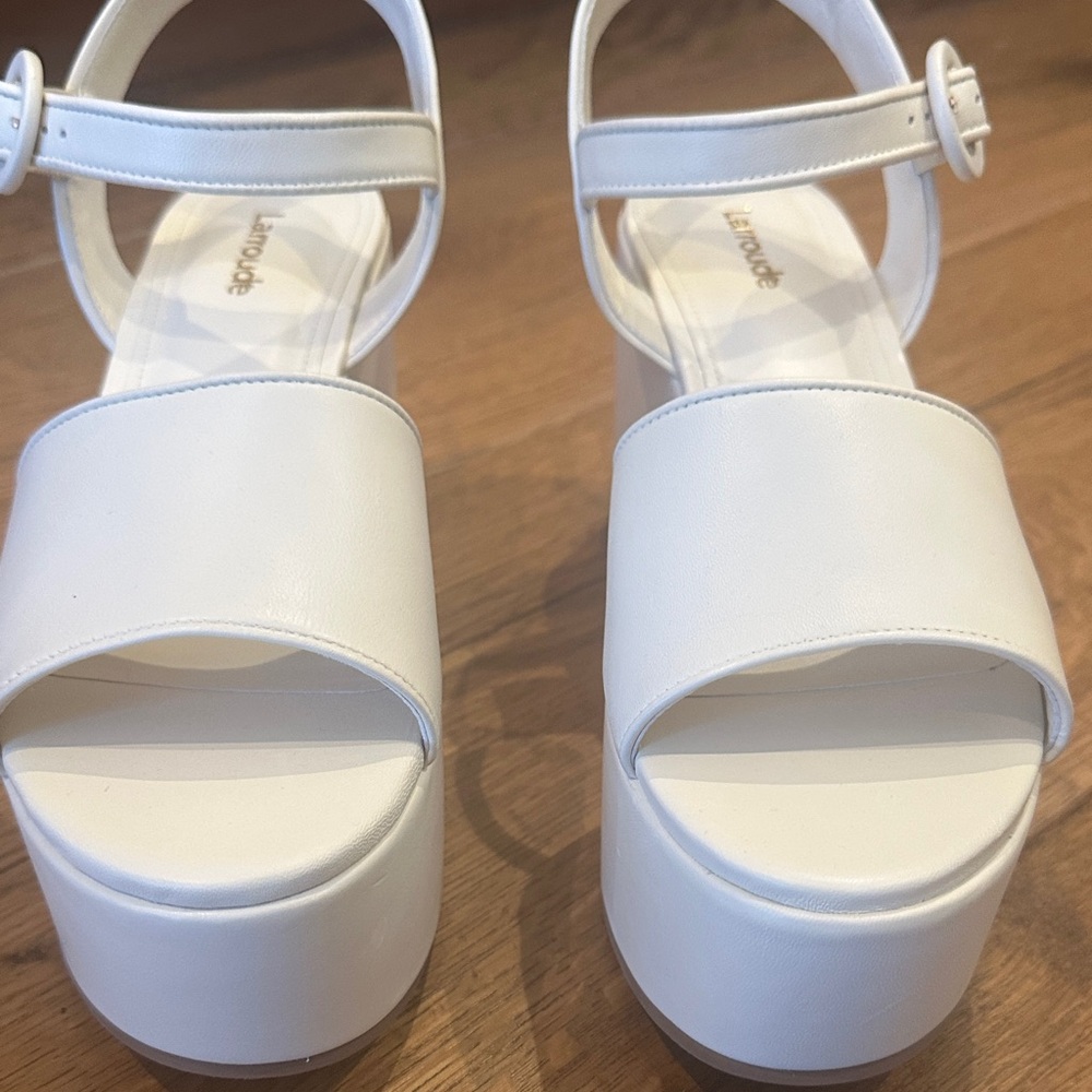 Larroude White Platform Sandals - image 2